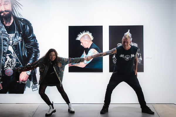 photo - Photographer Dina Goldstein and Myles Peterson, one of her model-collaborators, at Goldstein’s OG Punk exhibit, which is at the Polygon Gallery until Jan. 2