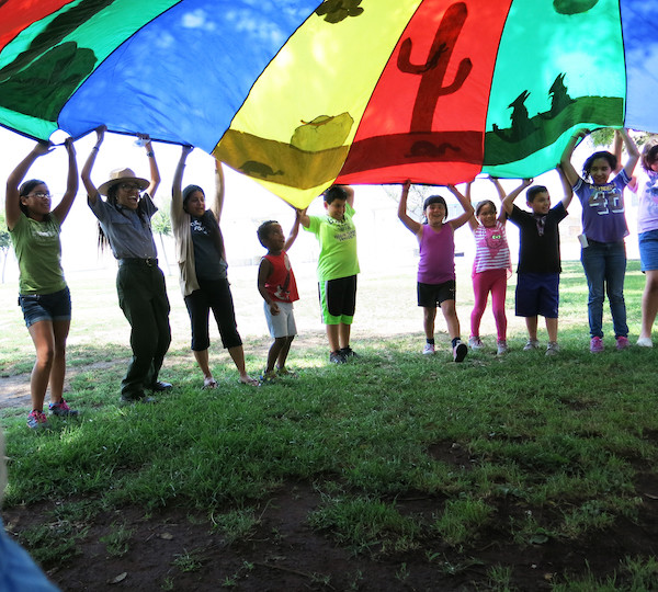 photo - Kids playing parachute in Santa Monica Mountains National Recreation Area