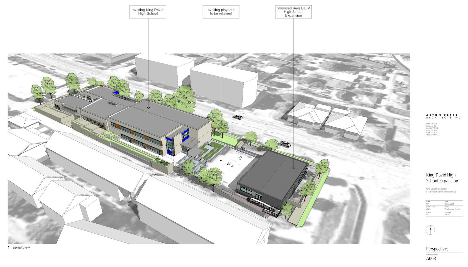image - An illustration of the proposed King David High School expansion, as designed by Acton Ostry Architects Inc