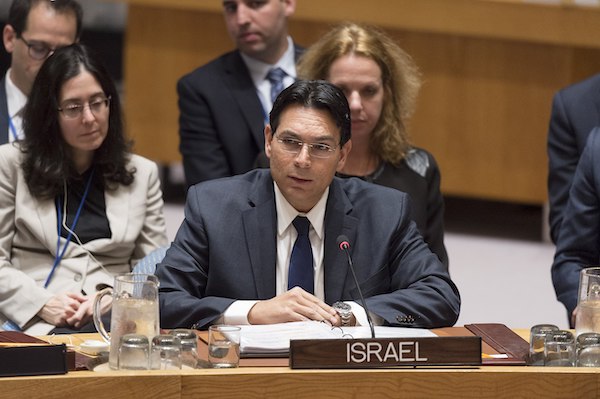 photo - Danny Danon addresses a United Nations Security Council meeting in 2017, when he was Israel’s ambassador to the UN