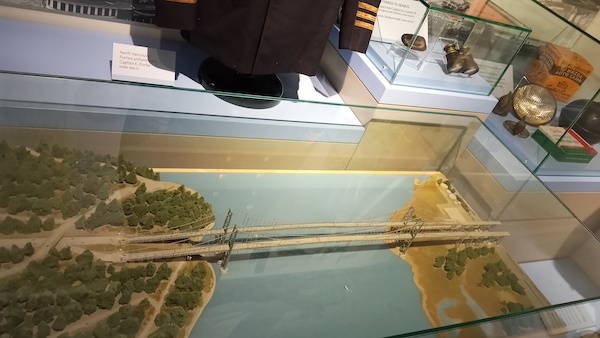 photo - Squamish Nation partnered with architect Moshe Safdie in the 1990s and proposed building a twin span next to the original, congested Lion’s Gate Bridge, but rehabilitation work of the existing bridge was undertaken instead. This model is currently on display at MONOVA