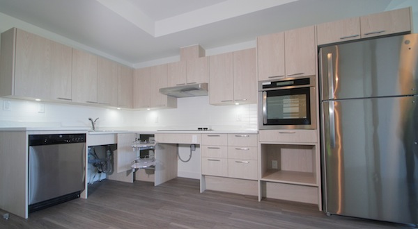 photo - The Arbutus Centre project has units in which the kitchen counters and appliances are lowered to accommodate wheelchairs and walkers