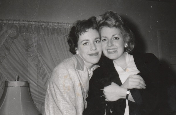 photo - Joan Beckow, right, with Carol Burnett, in 1958