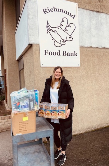 photo - Courtney Cohen at the Richmond Food Bank, one of the agencies with which Rose’s Angels works