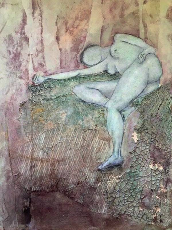 image - “At Rest” by Dov Glock, mixed media. Glock is one of several Jewish artists participating in this year’s West of Main Art Walk