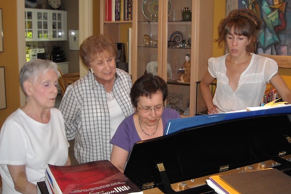 photo - Left to right are Joan Beckow, Claire Klein Osipov, Wendy Bross Stuart and Jessica Stuart, in 2010