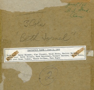 photo - The notation “3 Cols ‘Beth Israel’” would have been written by Jewish Western Bulletin staff probably, as the announcement in the paper ran over three columns