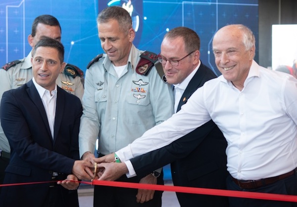 photo - Cutting the ribbon, left to right, are Ruvik Danilovitch, mayor of Beer Sheva, Israel Defence Forces Maj.-Gen. Aviv Kochavi, Ben-Gurion University president Daniel Chamovitz and Avi Jacobovitz, Gav-Yam real estate company director general