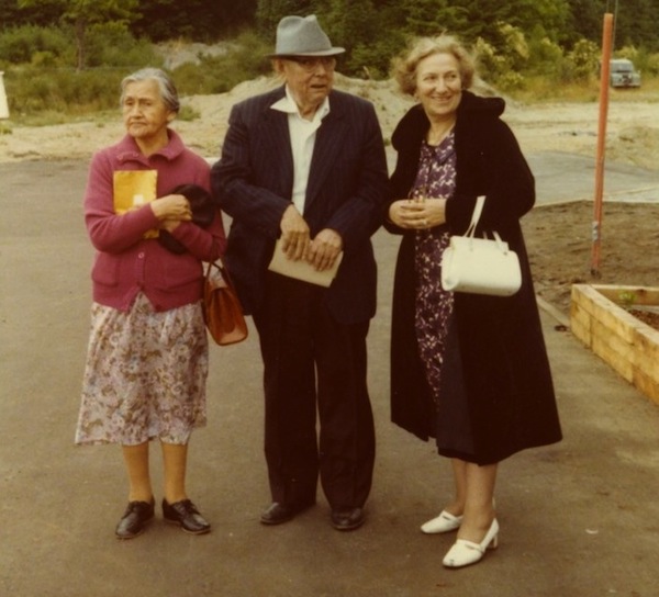 photo - Ida Halpern, right, with Chief Harry and Ida Assu in Cape Mudge, 1979. Chief Assu was the son of Chief Billy Assu