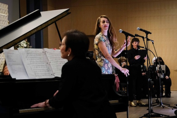 photo - Left to right: Wendy Bross Stuart, Jessica Stuart and Katey Morley in a Joan Beckow Legacy Project performance at Holy Blossom Temple, Toronto, on Nov. 19