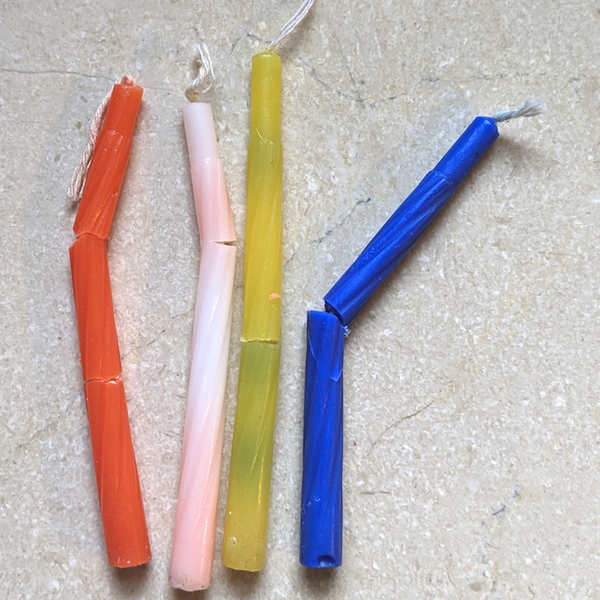 photo - Four broken Hanukkah candles