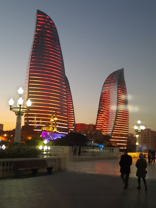 photo - Flame Towers, in the capital city Baku, reflect the forward-looking economy and the ancient Zoroastrian roots of the Azerbaijani people