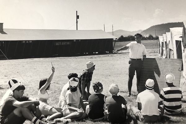photo - Campers in the early 1960s learning the Hebrew words for their activities