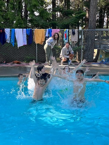 photo - kids in the pool at Camp Miriam