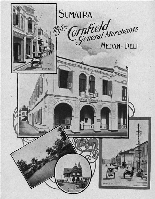 image - Cornfield advertisement in Isles of the East: An Illustrated Guide by W. Lorck, published by Royal Packet Steam Navigation Co