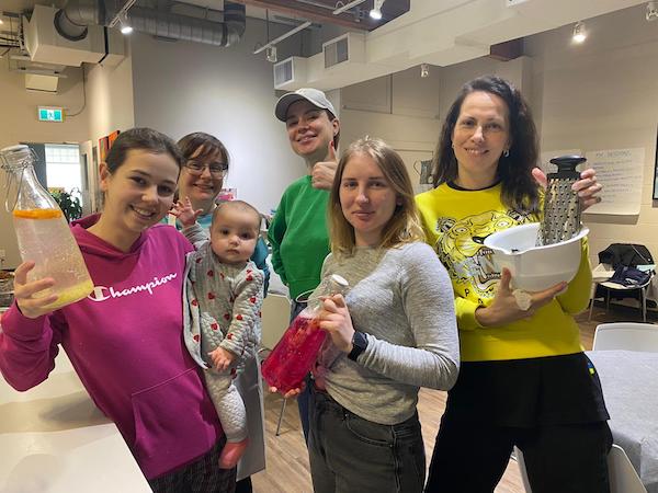 photo - JFS partnered with the B.C. Centre for Disease Control to provide a Canadian food education and cooking class that doubled as an English class for new immigrants