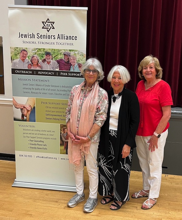 photo - Left to right: Gyda Chud, Carol Ann Fried and Tammi Belfer at Jewish Seniors Alliance’s Spring Forum May 28