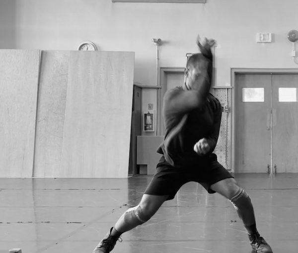 video still - Juan Villegas rehearsing Edictum, choreographed by Vanessa Goodman, which is about Villegas’s Sephardi ancestry. The work is part of Dancing on the Edge’s EDGE One July 6 and 8 at the Firehall Arts Centre