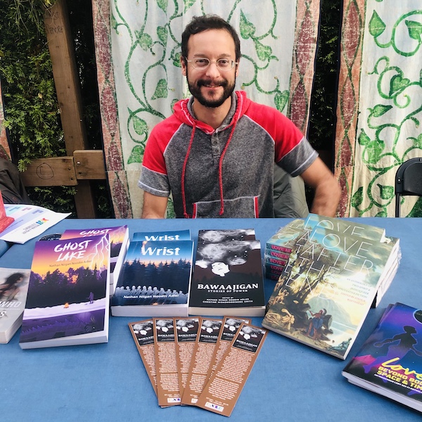 photo - Nathan Niigan Noodin Adler at the JQT Vancouver artisan market last fall at Or Shalom for Sukkot