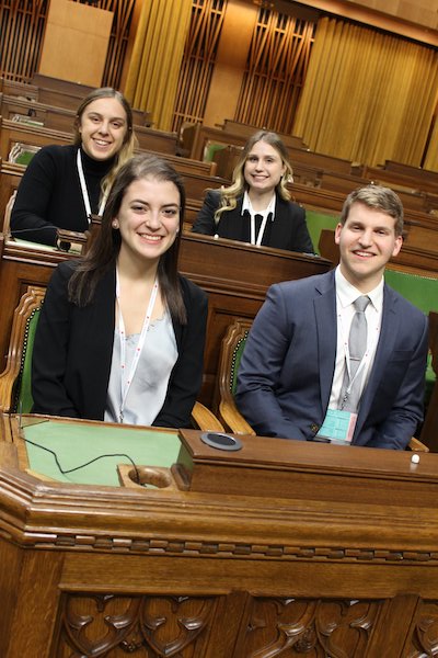 photo - Sarah Warsh (top left) in the House of Commons while participating in CJPAC’s Fellowship Program