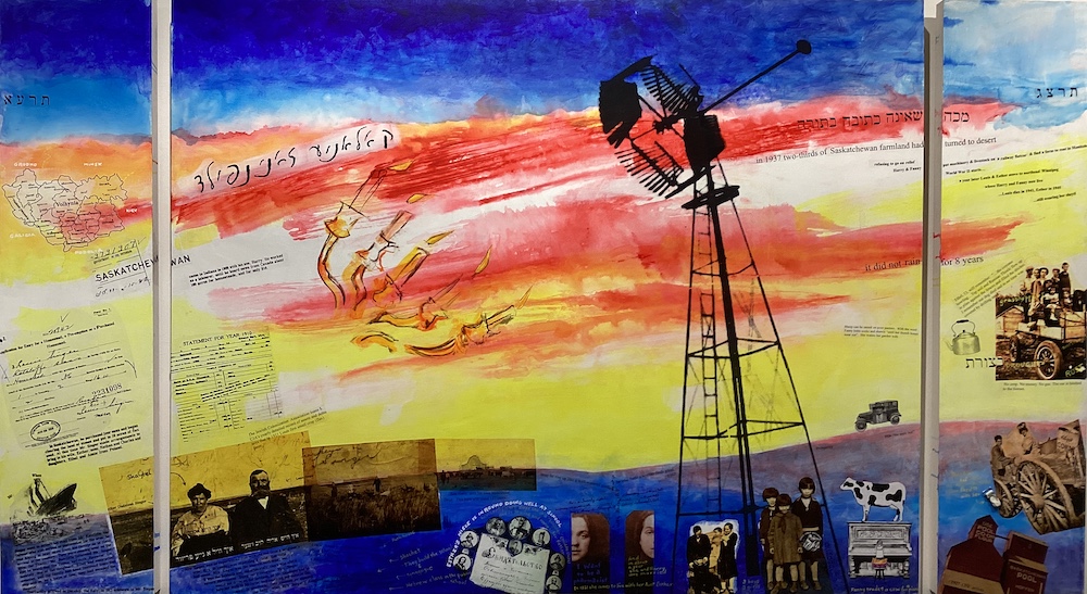 photo - “Shabbat Saskatchewan,” by Esther Tennenhouse. Part of Otiyot (Letters), a joint exhibit with her son Joel Klassen, which is now at the Zack Gallery