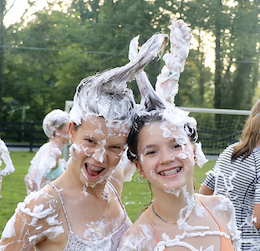 photo - Kids at Rockbrook Camp for Girls with soapy hair