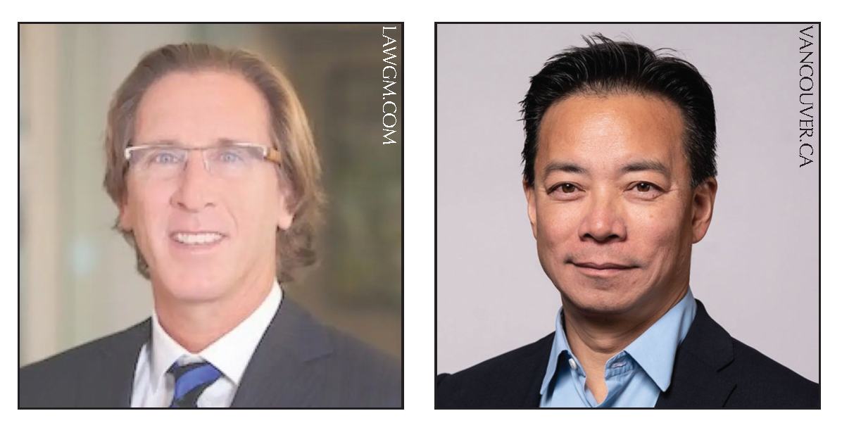 photos - At the daylong legal seminar being held at Congregation Beth Israel on Feb. 15, Howard Mickelson, KC, and Vancouver Mayor Ken Sim discuss the legal implications of adopting the IHRA definition of antisemitism