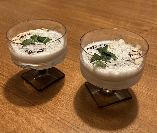 photo - My new favourite dessert: Inbal Baum’s Coconut Cream Malabi. Baum is one of the contributors to June Hersh’s new digital cookbook, Cooking for a Cause