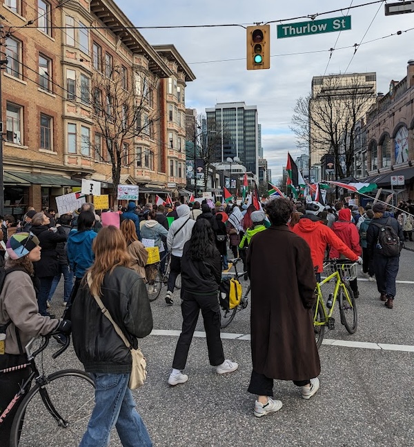 Anti-Israel protest in Vancouver March 2024