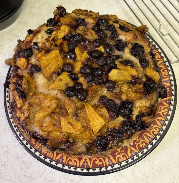 photo - Peach-blueberry cake à la Ina Garten, made by the Accidental Balabusta