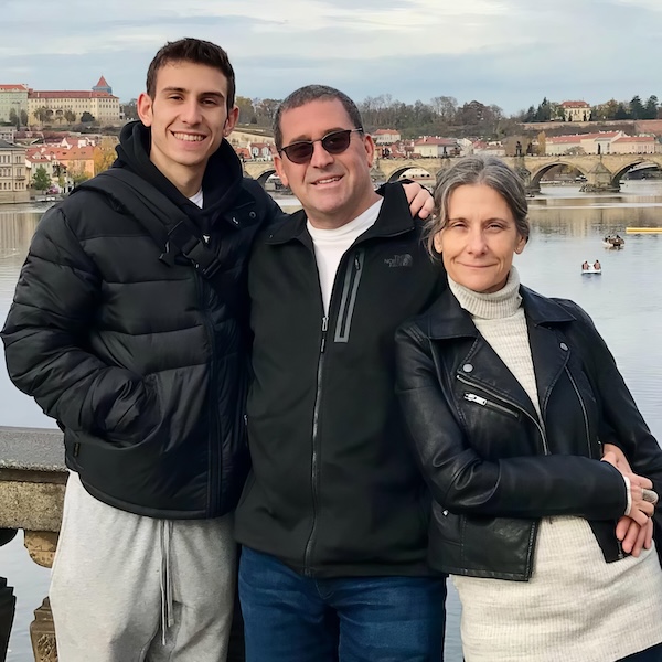 photo - At the Sept. 26 event Bridging Hope, which takes place at King David High School, Noah Bogdonov, left, and his parents, David Bogdonov and Elana Epstein, will speak about their family’s experience with addiction