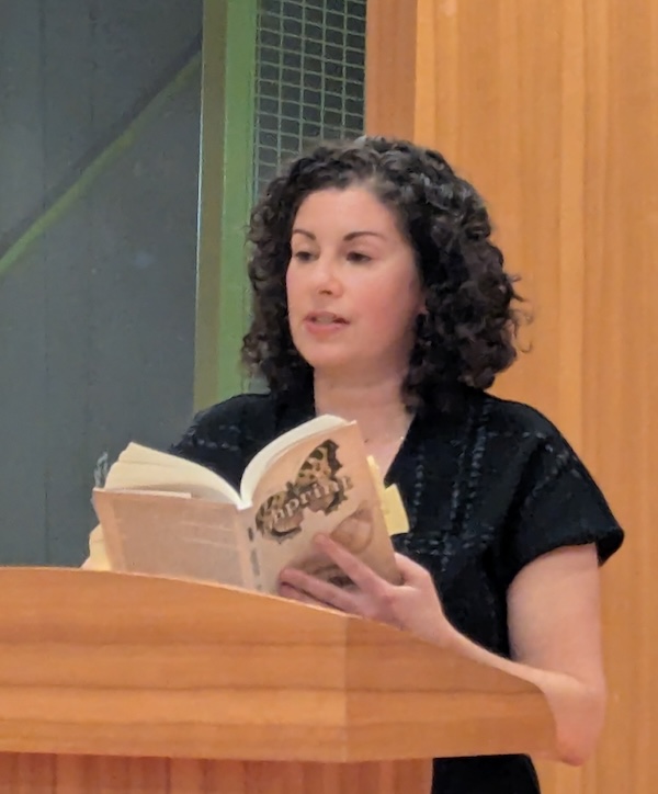 photo - Claire Sicherman read from her book Imprint, about intergenerational trauma, at UBC Hillel on Jan. 21