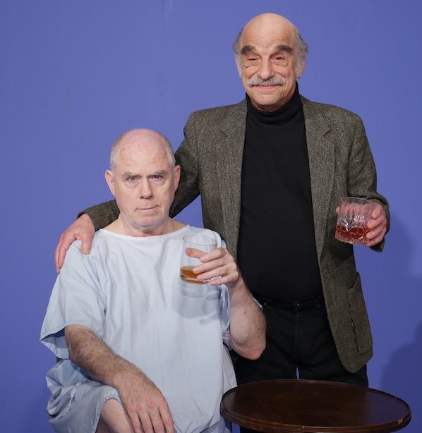 photo - David Bloom, left, and Richard Newman share two different roles in Western Gold Theatre’s production of Caryl Churchill’s Here We Go, which is at PAL Studio Theatre until May 25