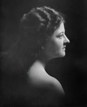 image - A 1918 print of Doris Doscher, horizontally flipped for comparison to the Standing Liberty Quarter, for which she may have been the model