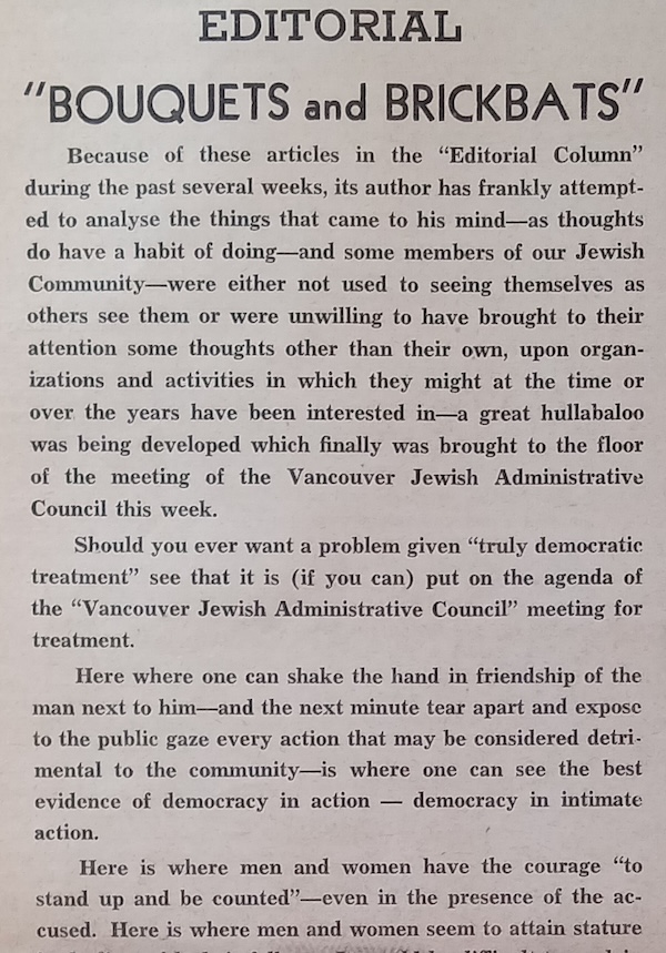 image - April 13, 1945, editorial in JWB