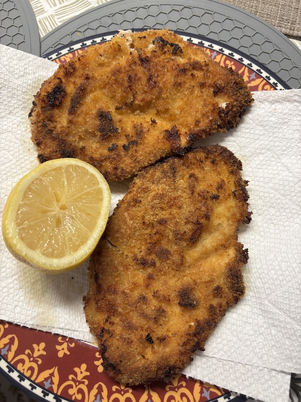 photo - RuhamaFoods’ Oven-baked Schnitzel, made by yours truly, the Accidental Balabusta