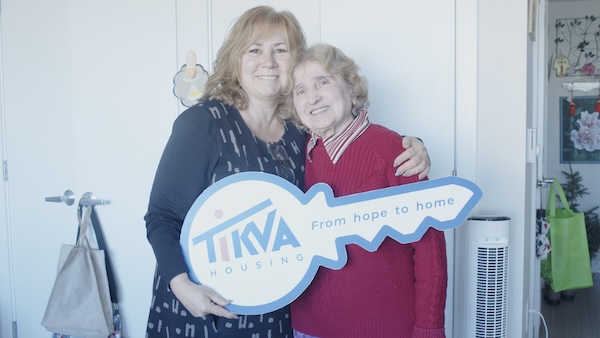 photo - Lovena Galyide, left, and Polina Gruzinov took part in Tikva Housing’s recent fundraising campaign