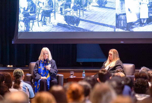 photo - Students at the 50th annual symposium heard from author and survivor Lillian Boraks-Nemetz, left, who was joined by VHEC education coordinator Ellie Lawson