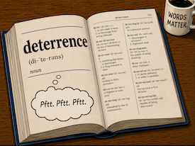 image - Dictionary showing meaning of deterrence ... pfft