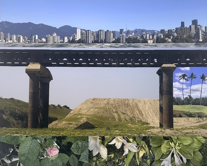 photo - “Cityscape,” a photocollage by Michael Seelig, is part of Seelig’s solo exhibition, Intimate Horizons, now on display at the Zack Gallery until Nov. 9